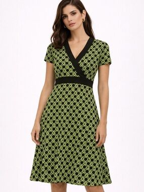 🔥SALE🔥 Nordstrom Retro Vibes Green A-Line Jersey Summer Dress